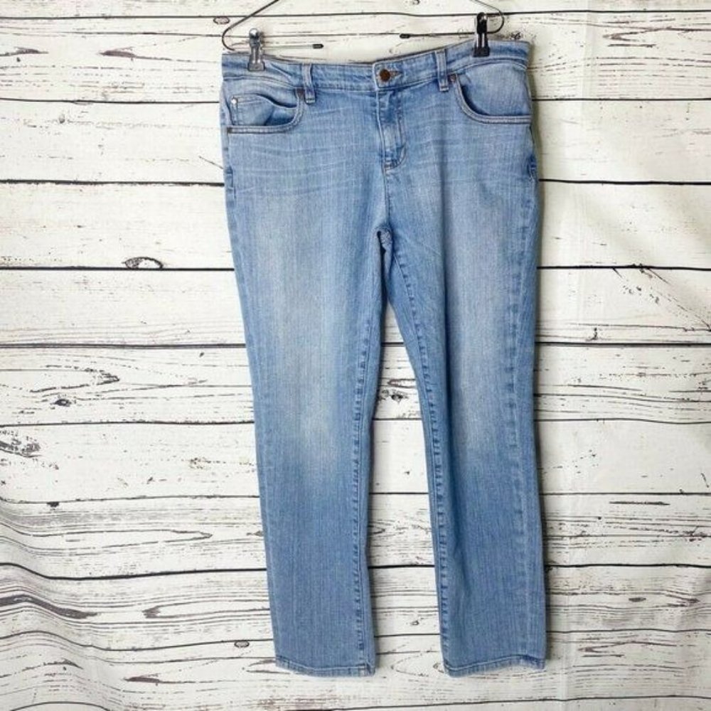 Eileen Fisher Straight Light Washed Denim Jeans Size 8‎